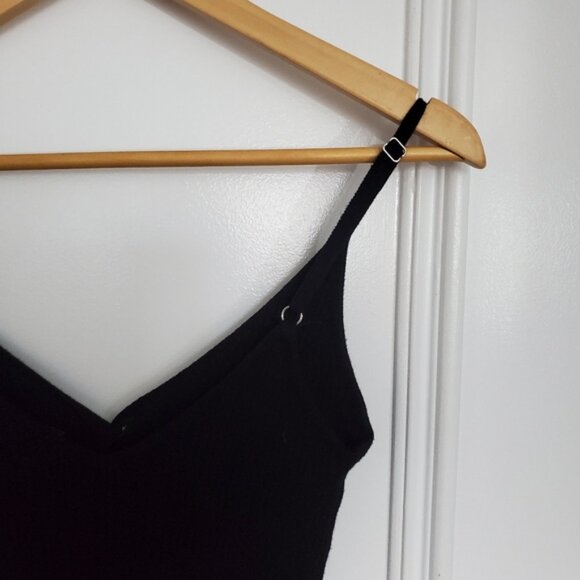 Button Down Cami V neck Ribbed Dress- S - Picture 10 of 13